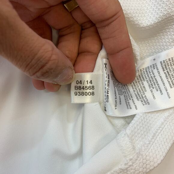 Adidas Golf Shirt Mens 2XL White Puremotion CoolMax Snap Button Collar Athletic - Picture 8 of 11